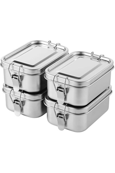STARSTAR Bento Box Set - Reusable - 4-Piece Set - Stainless Steel - Compact