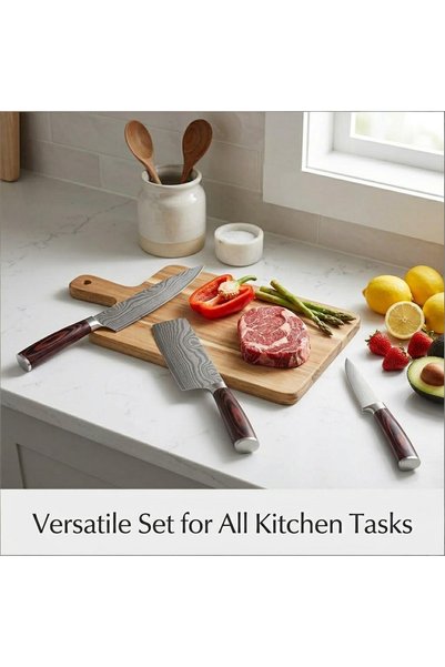 Klyte Kitchen Knife Set 3 Piece for Home Kitchen Cooking and Meal Prep, Professional Chef Knife Set for Home Cooks and Culinary Enthusiasts