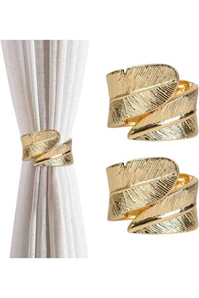 STARSTAR Two-piece feather-shaped metal curtain tiebacks and curtain tieback ...