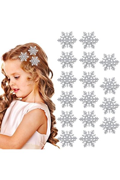 STARSTAR 16 Pieces Snowflake Hair Grabbers – Glitter Hair Accessories (Crocod...