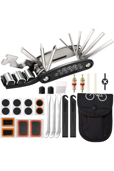 STARSTAR Portable bicycle repair tool kit, 16-in-1 multi-tool with tire lever...