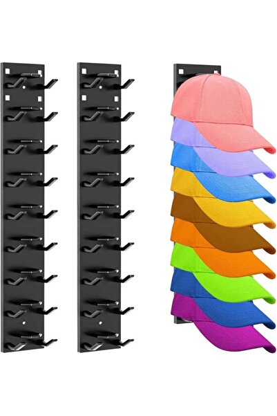 STARSTAR Set of 2 multi-layer cap holders – up to 18 caps, two mounting optio...