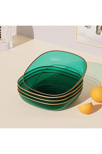 STARSTAR 4-Piece Square Snack Plate Set, Transparent Multi-Purpose Appetizer ...