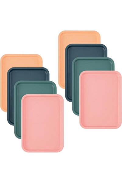 STARSTAR 8pc 24x17x1.5cm Colorful Plastic Mini Rectangular Serving Trays for ...