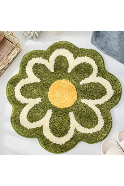 STARSTAR Flower-shaped bathroom mat, non-slip, absorbent, floral pattern, bat...