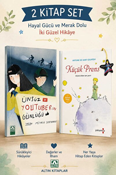 Yakamoz Yayınları 2 Kitap. Küçük Prens + Ünsüz Youtuberın Günlüğü.