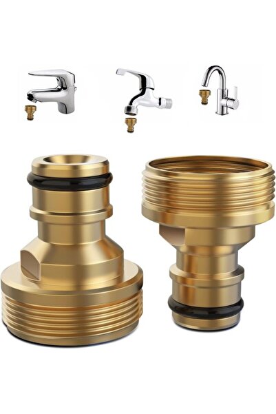 STARSTAR 2-Pack 22/24mm Brass Universal Faucet to Garden Hose Adapters