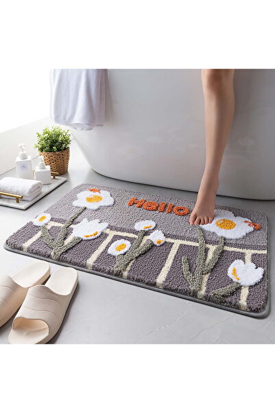 STARSTAR Super Soft Flocked Green Bathroom Mat, Absorbent & Non-Slip, Microfi...