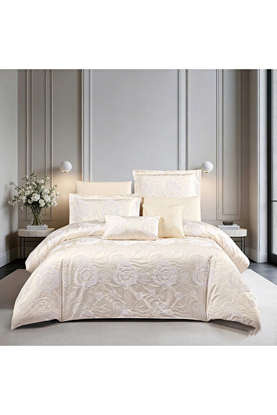 Pazar Home Bedding مفرش بازار هوم باتي جاكار نفرين 8 قطع بحشوة مخيطة 260*240سم