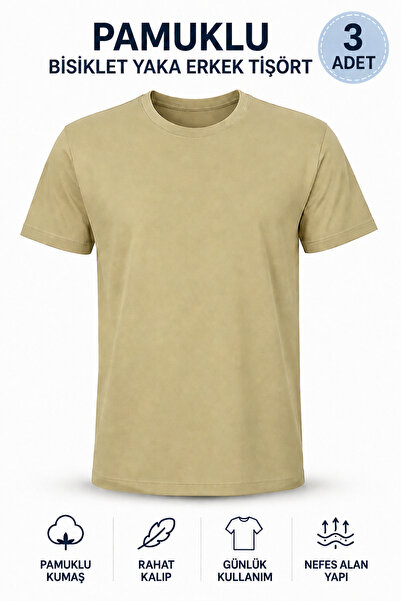 Alıç Soldier Undershirt Khaki Color - Cotton Short Sleeve Men's Undershirt Mi...