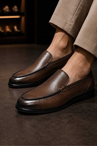 Milano 01 Erkek Klasik Loafer Ayakkabı Kahverengi 1375