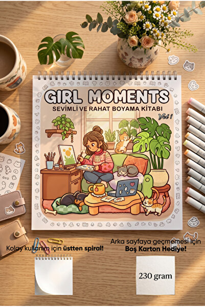 M&H Coloring Girl Moments Vol 1 Coloring Book - 21x21 cm Boyama Kitabı / Çocu...