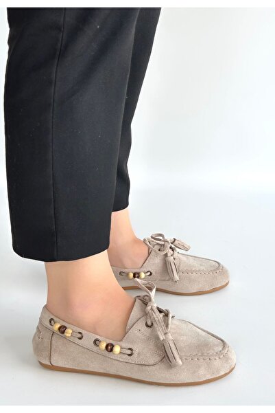 ALFA AKSESUAR 03 Elora mink suede ballet flats