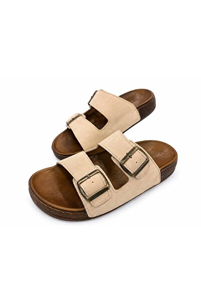 PAPUCUMUN DÜNYASI Men's Double Buckle Comfortable Wooden Sole Looking Stylish...