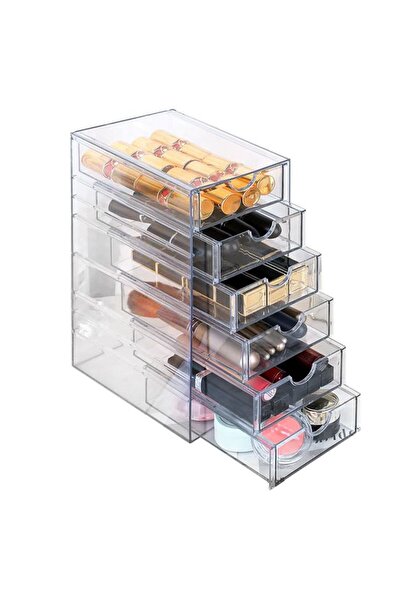 BAMI NETWORK Cutie Organizatoare cu 6 Sertare din Acrilic Transparent, 10x17x...