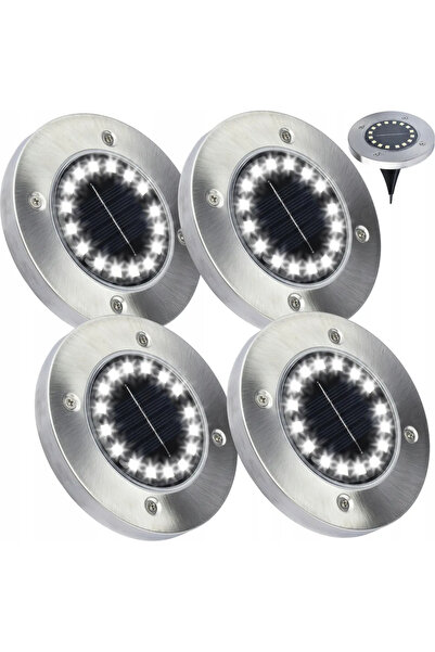 STARSTAR 4 LED solar-powered in-ground lights, recessed in-ground lights, sol...