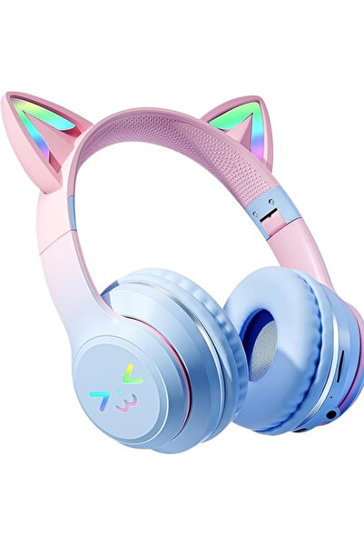 STARSTAR Kids Bluetooth Earphones, Wireless Earphones, with LED Light-Up Cat ...