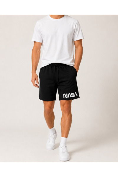 De Carte Men's Gray Melange Nasa Printed Comfortable Fit Shorts