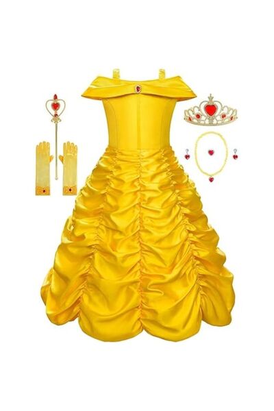 Funny Party Team Costum de carnaval pentru fete, Belle, Frumoasa și Bestia, r...