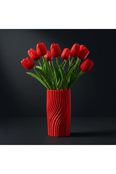 Genel Markalar Linea Dekoratif Vazo Modern Dalgalı 3D Baskı Vazo