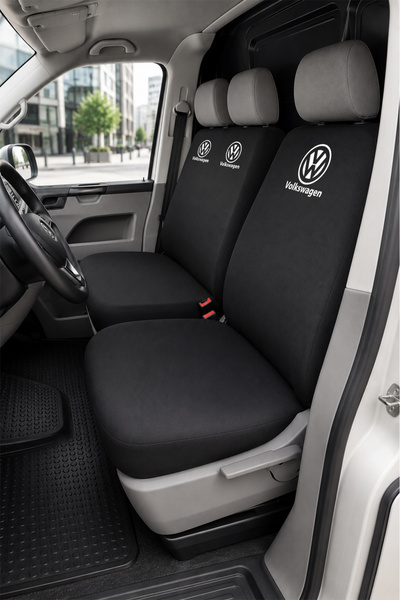 Antwax Volkswagen Transporter 5+1 - Siyah Penye Oto Koltuk Kılıfı - Marka Log...