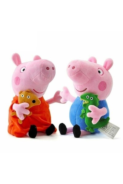 OEM Set 2 jucarii de plus cu personajele Peppa Pig si George, 25 cm