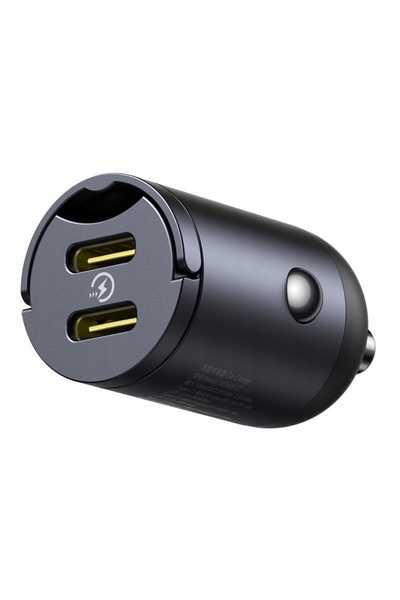 Baseus Tiny Star 30W 2xUSB-C Încărcător auto - Negru