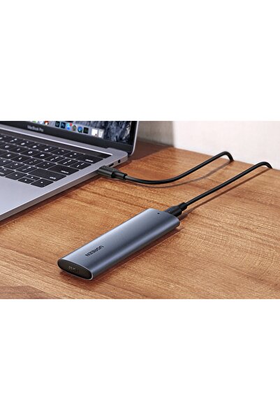 Ugreen CM400 USB 3.2 USB 10 GBPS Carcasă M.2 + Cablu USB-C 0,5M Gri