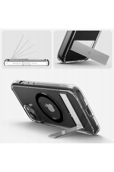Spigen Husă Ultra Hibridă S MagSafe cu Suport pentru iPhone 15 Negru