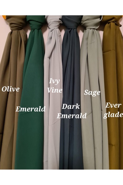 Musk Couture Set of 6 Premium soft Chiffon Hijabs | Shades of Green Collectio...