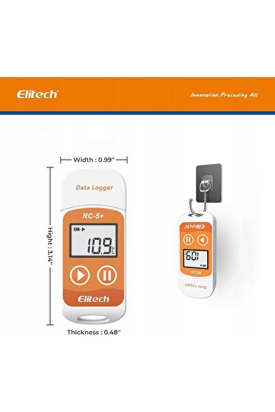 NO BRAND Elitech Înregistrator de temperatură reutilizabil cu USB