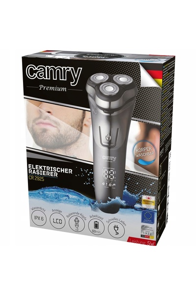 CAMRY Aparat de ras electric pentru bărbați, cu 3 capete mobile, trimmer, ecr...