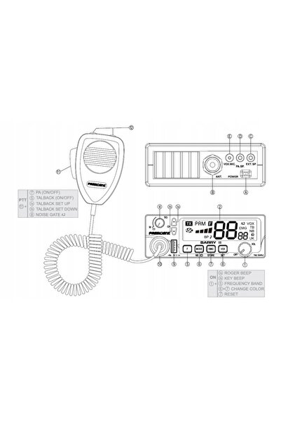 NO BRAND Radio CB President Barry II 12V / 24V USB VOX