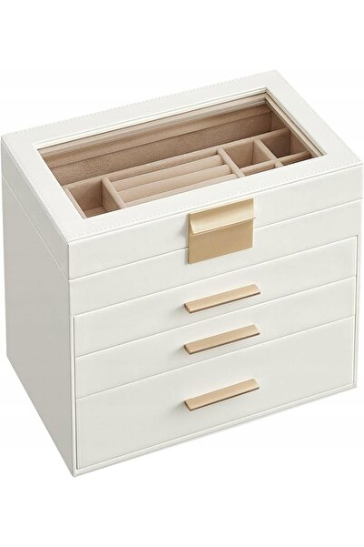 SONGMICS Cutie de bijuterii, Cutie de depozitare, Organizator de accesorii, C...