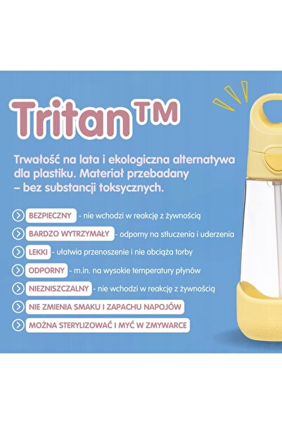 b.box Sticlă de apă pentru copii din TRITAN, 600 ml, Lemon Twist, pentru școală