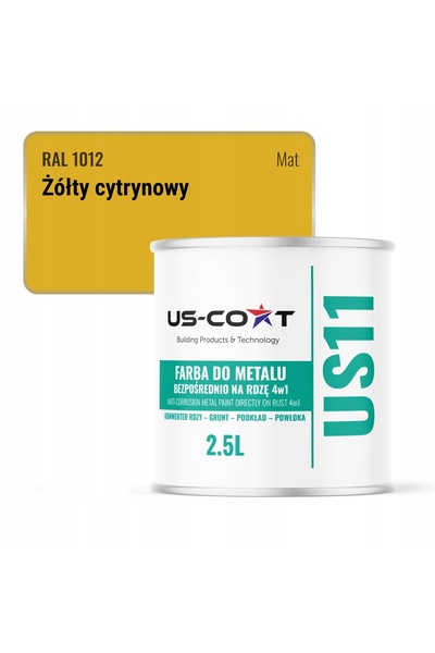 NO BRAND Vopsea pentru rugină anticorozivă protectoare 2,5L Galben Citrin RAL...