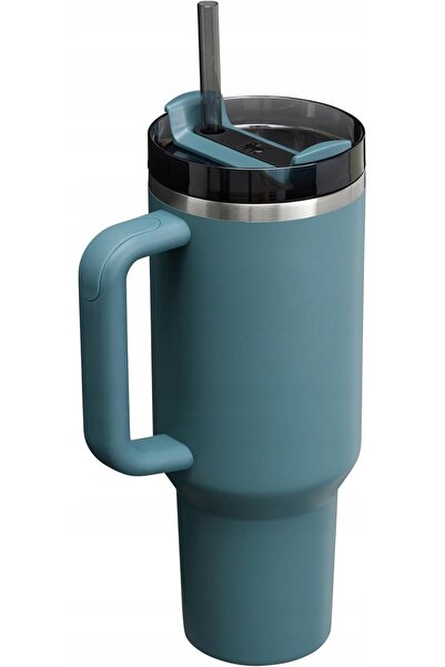NO BRAND Cana Stanley 1200ml cu capac cu pai și mâner, termică, albastră