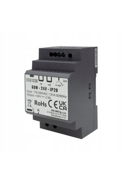 ecolight Sursă de alimentare pe șină DIN LIGHT EC61036 PREMIUM 24V 60W IP20