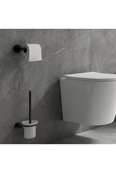 Omnires Perie de toaletă Modern Project, negru mat MP60620 BL