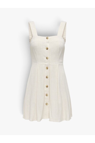 ONLY Kadın ONLSIESTA LINEN BL SHORT STRAP DRESS PNT O15370390-4995542