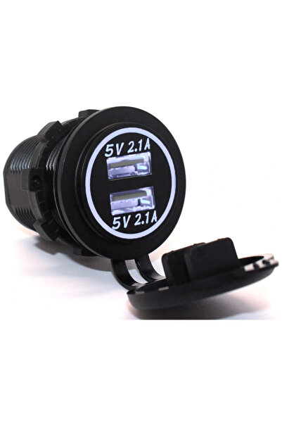 NO BRAND USB 4,2A + VOLTMETRU 6-30V + PRIZĂ BRICHETĂ AUTO ALBĂ