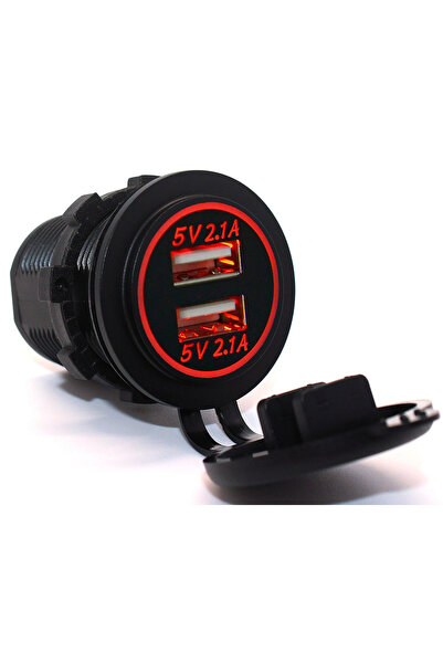 NO BRAND USB 4,2A + VOLTMETRU 6-30V + PRIZĂ BRICHETĂ + KIT PANOU ROȘU