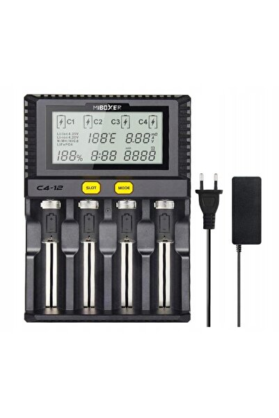 NO BRAND Încărcător rapid de baterii MiBOXER C4-12, 3A, Afișaj LCD