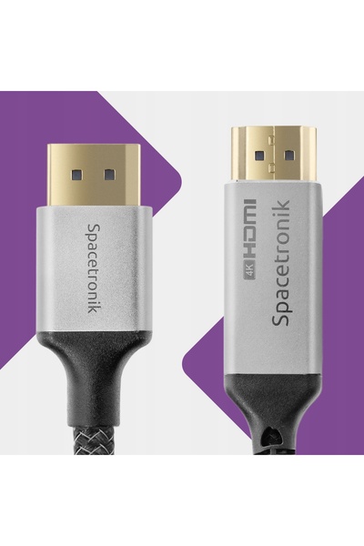 Spacetronik Cablu DP HDMI DisplayPort 4K 60Hz HD 5m, cablu împletit rezistent