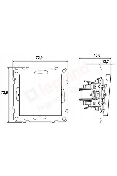 Legrand Modul buton dublu 6A 250V, conectori rapizi, negru; 721417 SUNO