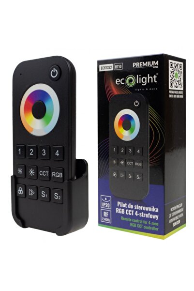 ecolight Telecomandă pentru benzi LED RGB + CCT 4 zone tactilă RF RT10 Negru