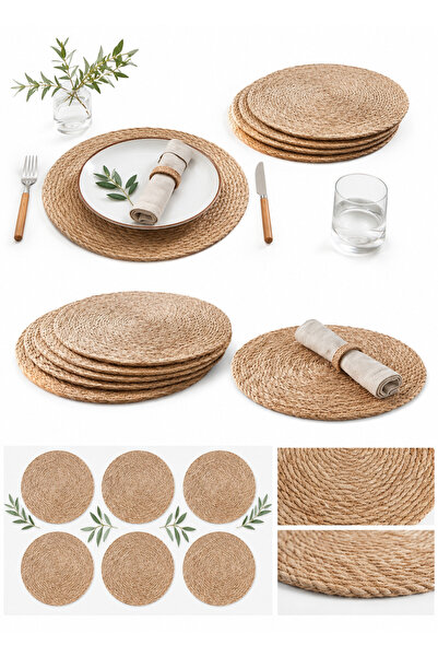 Generic Brand Wicker Jute Supla Set of 4 American Service Set