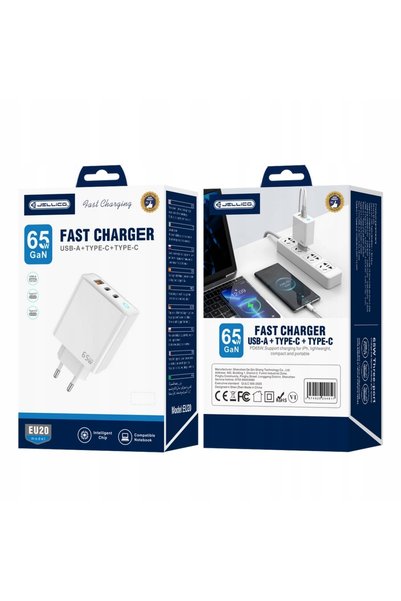 NO BRAND ÎNCĂRCĂTOR DE REȚEA JELLICO EU20 PENTRU TELEFONE TBALETOTW PD 65W 2X...