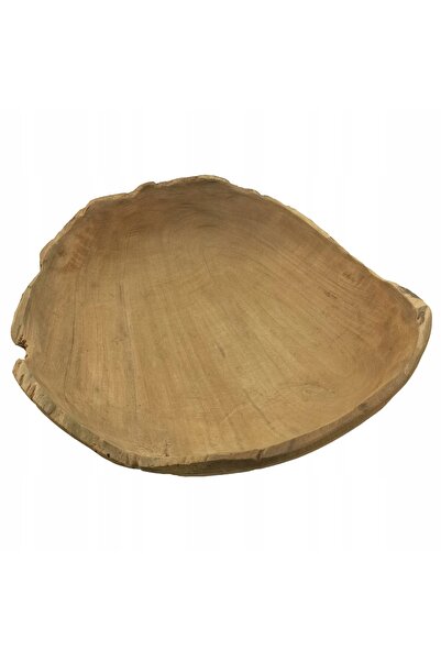 Excellent Houseware MISA OZDOBNA DREWNO TEKOWE Ø 40 CM WYSOKOŚĆ 9 CM BRĄZOWA