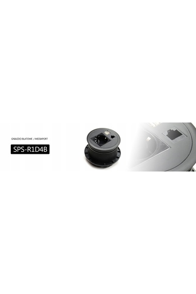 Spacetronik 2x Priză de blat rotundă USB-C RJ45, 1,5m, încorporată, neagră